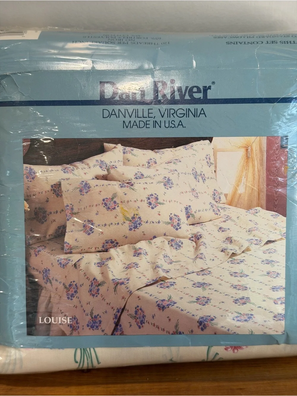 🆕 1987 Dan River Queen sheet set “Louise” floral coquette cottagecore sealed NOS